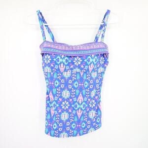Bleu Rod Beattie Swim Tankini Top Strapless Blue Pattern Size 6
